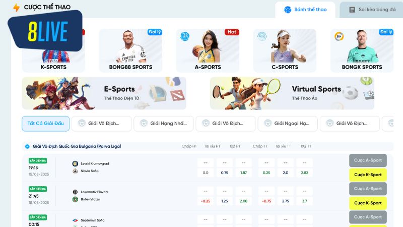 Ban đầu, 8Live chủ yếu tập trung cung cấp dịch vụ cá cược sports cho game thủ