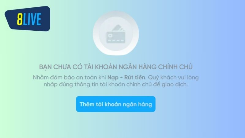 Tân thủ nên cập nhật tài khoản ngân hàng vào hồ sơ user để tiện giao dịch về sau