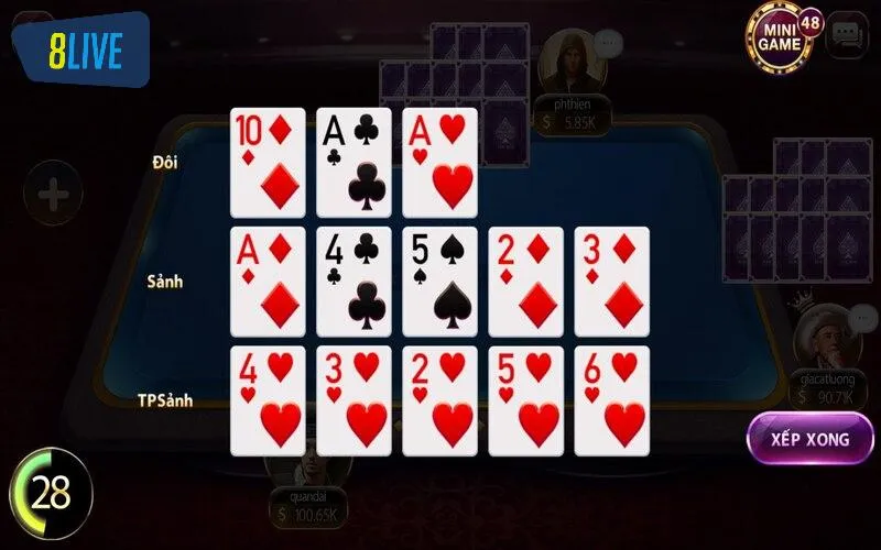 Các thế bài trong game mậu binh dễ thắng nhất