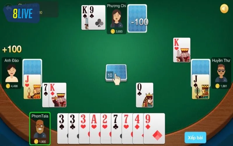 Các vòng chơi ván bài tá lả tại nhà cái 8live