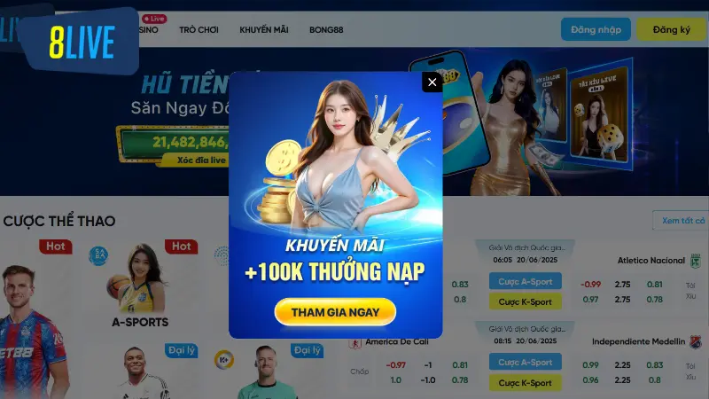 Sảnh cá cược thể thao 8Live có gì hấp dẫn?