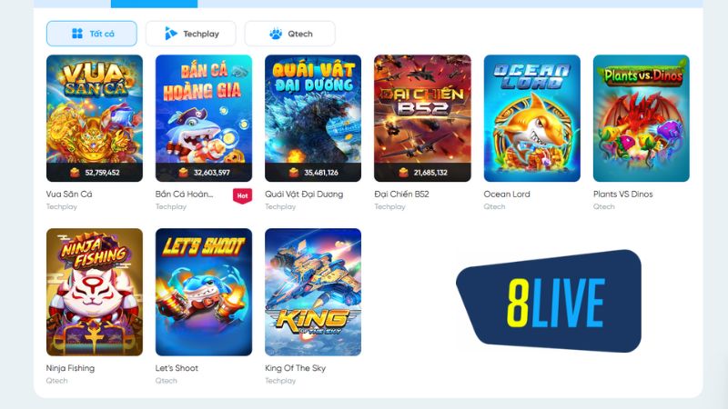 Dòng game Bắn cá 8Live luôn khiến hội viên hứng khởi nhờ kho giải thưởng cực giá trị